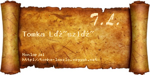 Tomka László névjegykártya